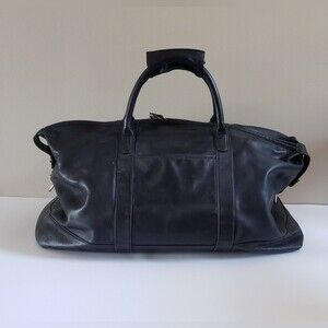 Coach Vintage Cabin Bag Black Leather with Brass Hardware Travel Bag Wee…